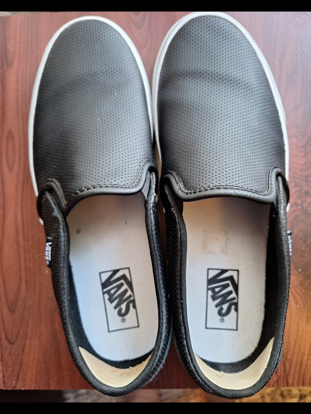 Womens Vans Black Perforated Slip-On Sneakers. Sz 10 1/2